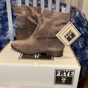 Frye Women's Gray Suede Heeled Boots